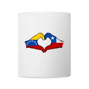 Venezuela Chile Flagge Hände Herzform - Tasse - Weiß - Vorne
