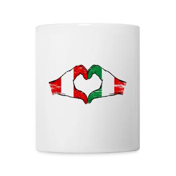 Peru Italy Flag Hands Heart Shape Used - Mug - white - Front