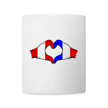 Peru France Hands Heart Shape - Mug - white - Front