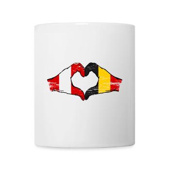 Pérou Belgique Mains Forme de coeur Utilisé - Mug blanc - blanc - Devant