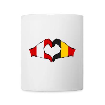 Pérou Belgique Mains Forme de coeur - Mug blanc - blanc - Devant