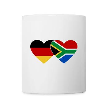 Allemagne Afrique du Sud Drapeau Mains Coeur Forme - Mug blanc - blanc - Devant
