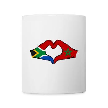 Afrique du Sud Maroc Drapeau Mains Coeur Forme - Mug blanc - blanc - Devant