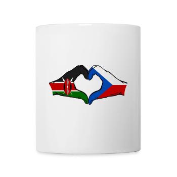 Kenia Tschechien Flagge Hände Herz - Tasse - Weiß - Vorne
