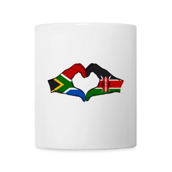 Afrique du Sud Kenya Drapeau Mains Coeur - Mug blanc - blanc - Devant