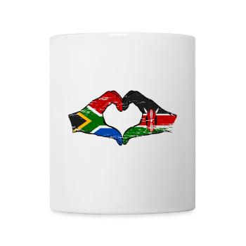 Afrique du Sud Kenya drapeau mains cœur utilisé - Mug blanc - blanc - Devant