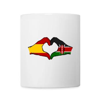 Spain Kenya Flag Hands Heart - Mug - white - Front