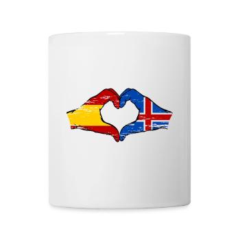Spain Iceland flag hands heart used - Mug - white - Front