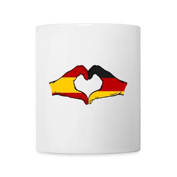 Espagne Allemagne Drapeau Mains Coeur - Mug blanc - blanc - Devant