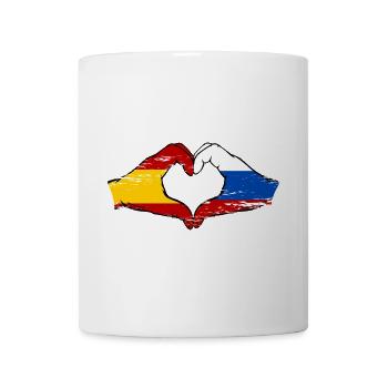 Spain Russia Flag Hands Heart Used - Mug - white - Front