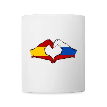 Espagne Russie Drapeau Mains Coeur - Mug blanc - blanc - Devant