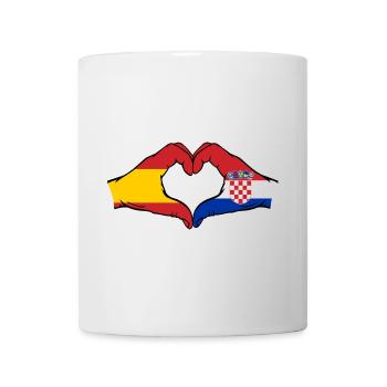 Espagne Croatie Drapeau Mains Coeur - Mug blanc - blanc - Devant