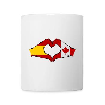 Espagne Canada Drapeau Mains Coeur - Mug blanc - blanc - Devant