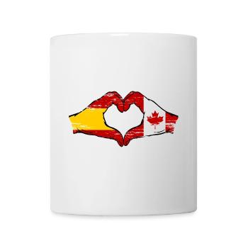 Espagne Canada Drapeau Mains Coeur Utilisé - Mug blanc - blanc - Devant
