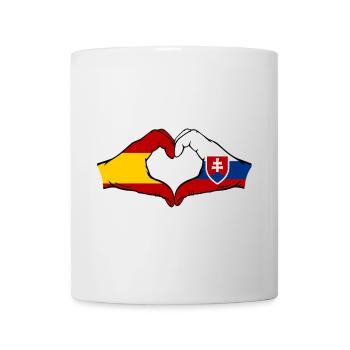 Spanien Slowakei Flagge Hände Herz - Tasse - Weiß - Vorne