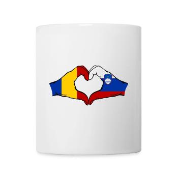 Roumanie Slovénie Drapeau Mains Coeur Forme - Mug blanc - blanc - Devant