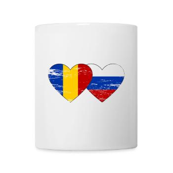 Romania Russia Flag Heart Used - Mug - white - Front