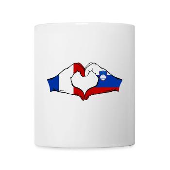 Frankreich Slowenien Flagge Hände Herzform - Tasse - Weiß - Vorne