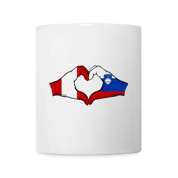 Pérou Slovénie Drapeau Mains Coeur Forme - Mug blanc - blanc - Devant