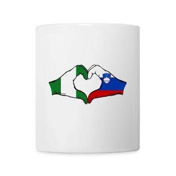 Nigeria Slovénie Drapeau Mains Coeur Forme - Mug blanc - blanc - Devant