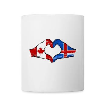Canada Iceland Flag Hands Heart Shape Used - Mug - white - Front
