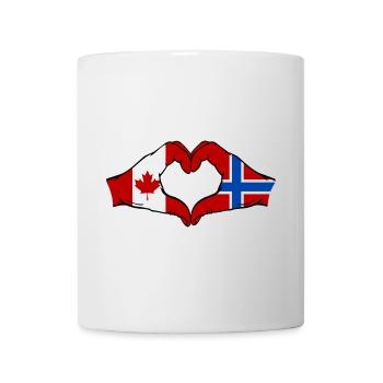 Canada Norway Flag Hands Heart Shape - Mug - white - Front