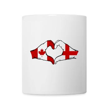 Canada England Flag Hands Heart Shape - Mug - white - Front
