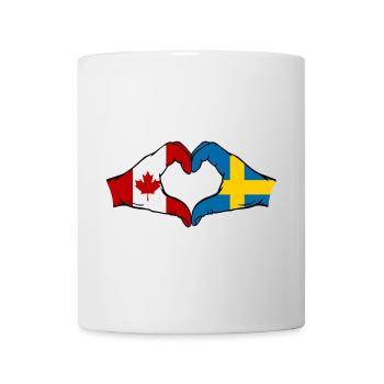 Canada Suède Drapeau Mains Coeur Forme - Mug blanc - blanc - Devant