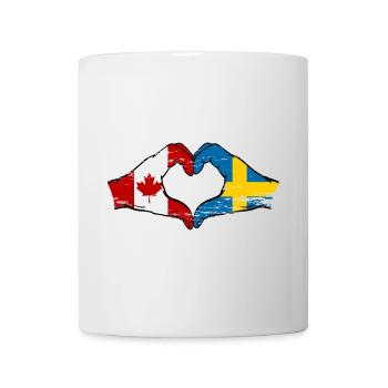 Canada Suède Drapeau Mains Coeur Forme Utilisé - Mug blanc - blanc - Devant