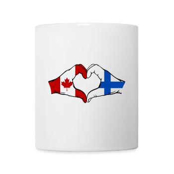 Canada Finlande Drapeau Mains Coeur Forme - Mug blanc - blanc - Devant