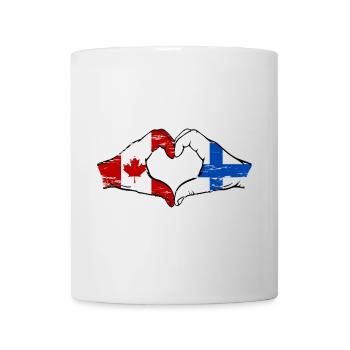 Canada Finlande drapeau mains coeur utilisé - Mug blanc - blanc - Devant