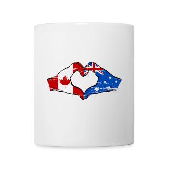 Canada Australie Drapeau Mains Coeur Utilisé - Mug blanc - blanc - Devant