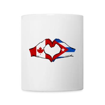 Canada Cuba Flag Hands Heart Shape - Mug - white - Front