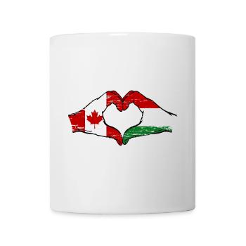 Canada Hongrie Drapeau Mains Coeur Forme Utilisé - Mug blanc - blanc - Devant