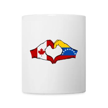 Canada Venezuela Flag Hands Heart Shape - Mug - white - Front