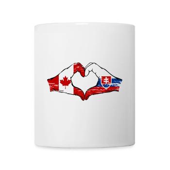Canada Slovaquie drapeau mains coeur utilisé - Mug blanc - blanc - Devant