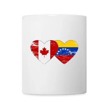 Canada Venezuela flag heart used - Mug - white - Front