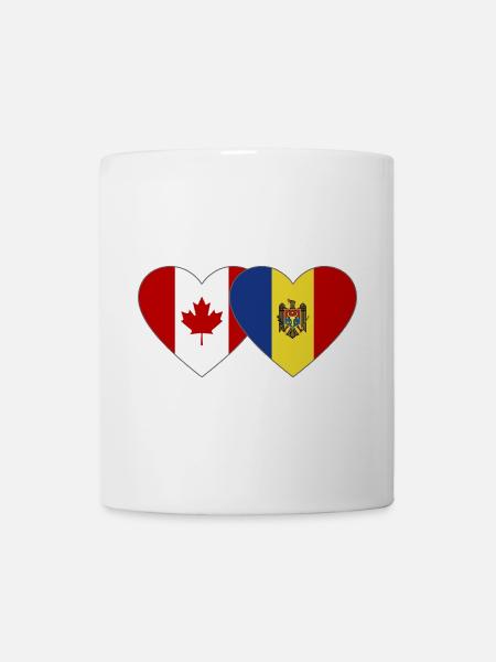 Kanada Moldau Flagge Herz - Tasse - Weiß