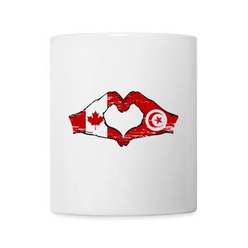 Drapeau du Canada Tunisie mains en forme de coeur utilisé - Mug blanc - blanc - Devant