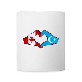 Drapeau ouïghour du Canada en forme de cœur - Mug blanc - blanc - Devant