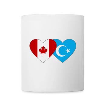 Drapeau ouïghour du Canada Cœur - Mug blanc - blanc - Devant