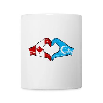 Canada Uyghur flag hands heart shape used - Mug - white - Front