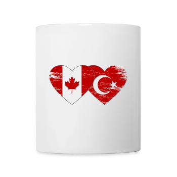 Canada Dinde Drapeau Coeur Utilisé - Mug blanc - blanc - Devant