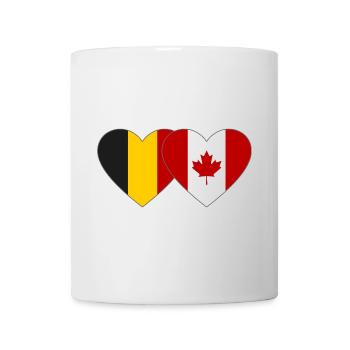 Belgique Canada Drapeau Coeur - Mug blanc - blanc - Devant