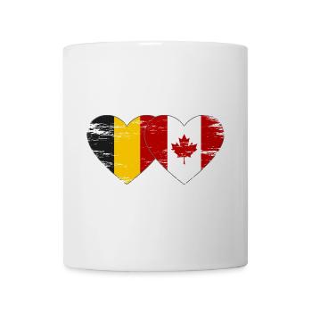 Belgium Canada Flag Heart used - Mug - white - Front