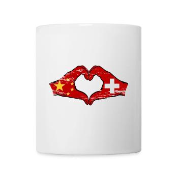 China Switzerland Flag Hands Heart Shape Used - Mug - white - Front