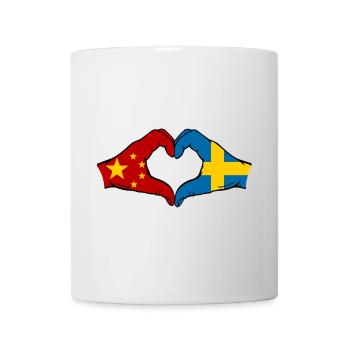 China Sweden Flag Hands Heart Shape - Mug - white - Front