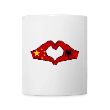 China Albania Flag Hands Heart Shape - Mug - white - Front