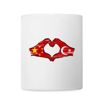 China Turkey Flag Hands Heart Shape Used - Mug - white - Front