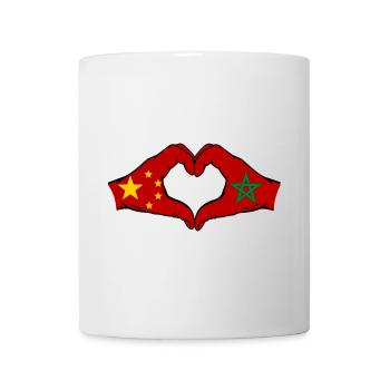 Chine Maroc Drapeau Mains Coeur Forme - Mug blanc - blanc - Devant